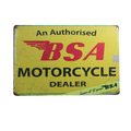 Metal Tin Sign Authorised BSA Motorcycle Dealer brand new 200x300mm MAN CAVE - Tin Sign Factory Australia