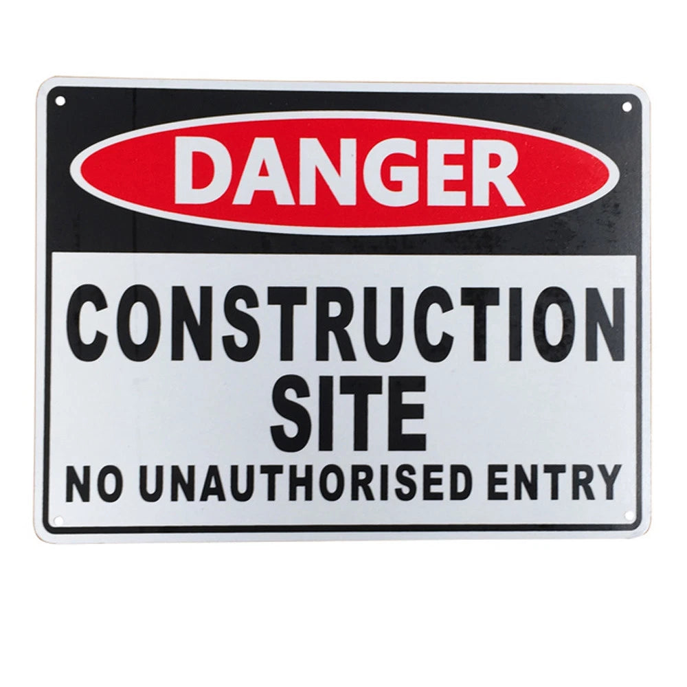 Warning Sign Danger Construction Site No Unauthorized Entry Metal
