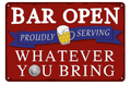 BAR OPEN Home Vintage Rustic Look Man Cave Shed Garage Bar Wall Metal Tin Sign - Tin Sign Factory Australia