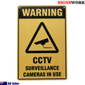 Warning CCTV Surveliance Camera in Use Sign 300x200mm Metal