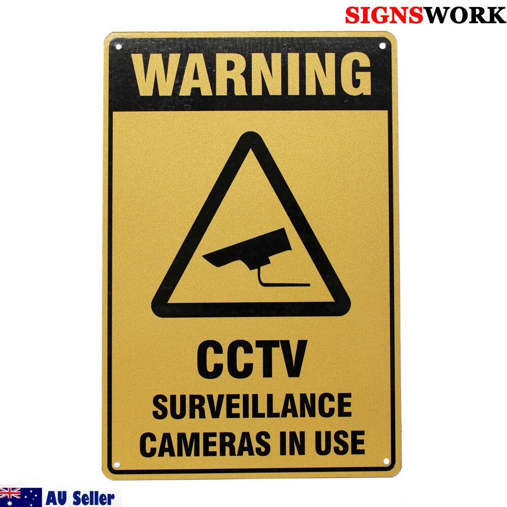 Warning CCTV Surveliance Camera in Use Sign 300x200mm Metal