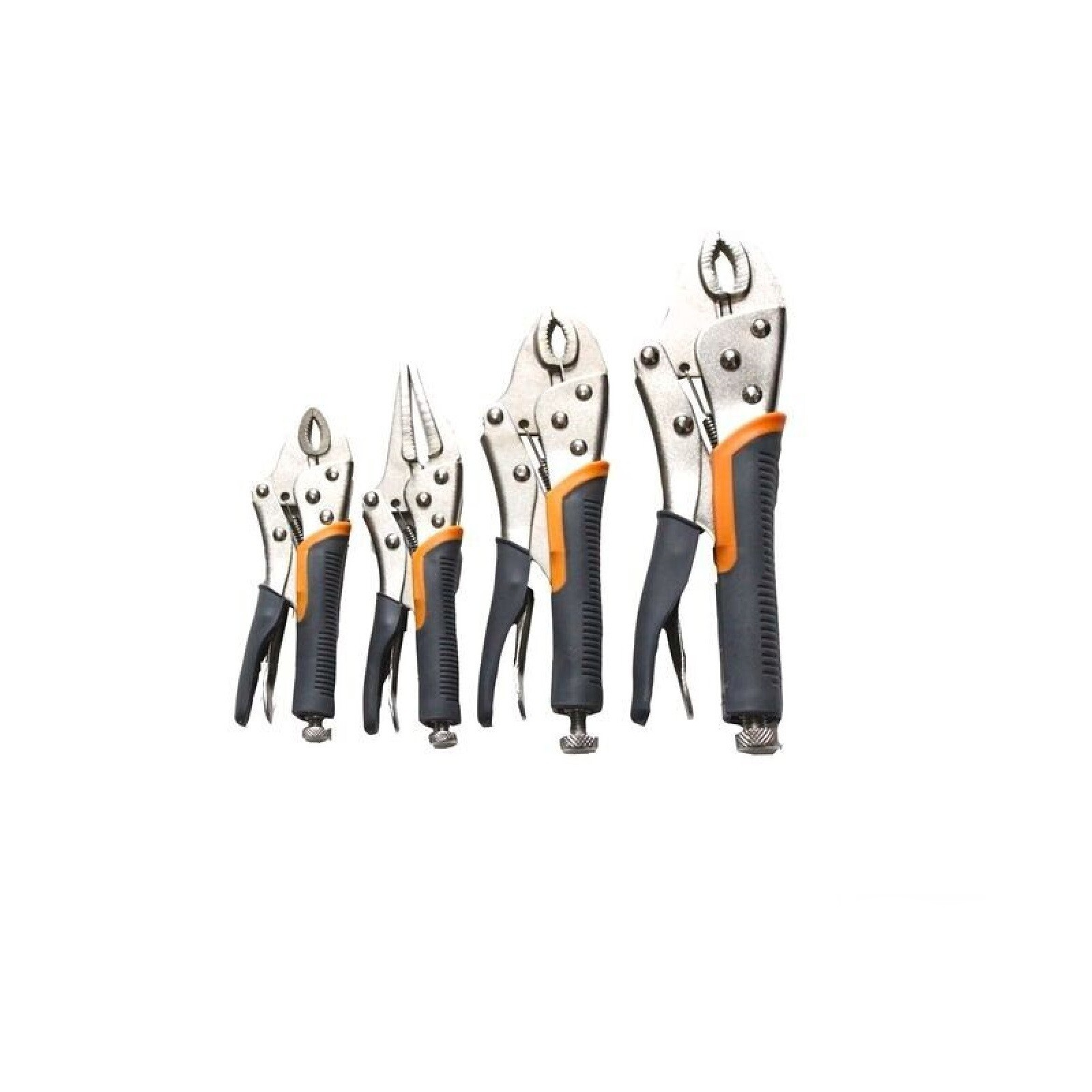 Set of pliers with black and orange handles 