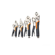 Set of pliers with black and orange handles 