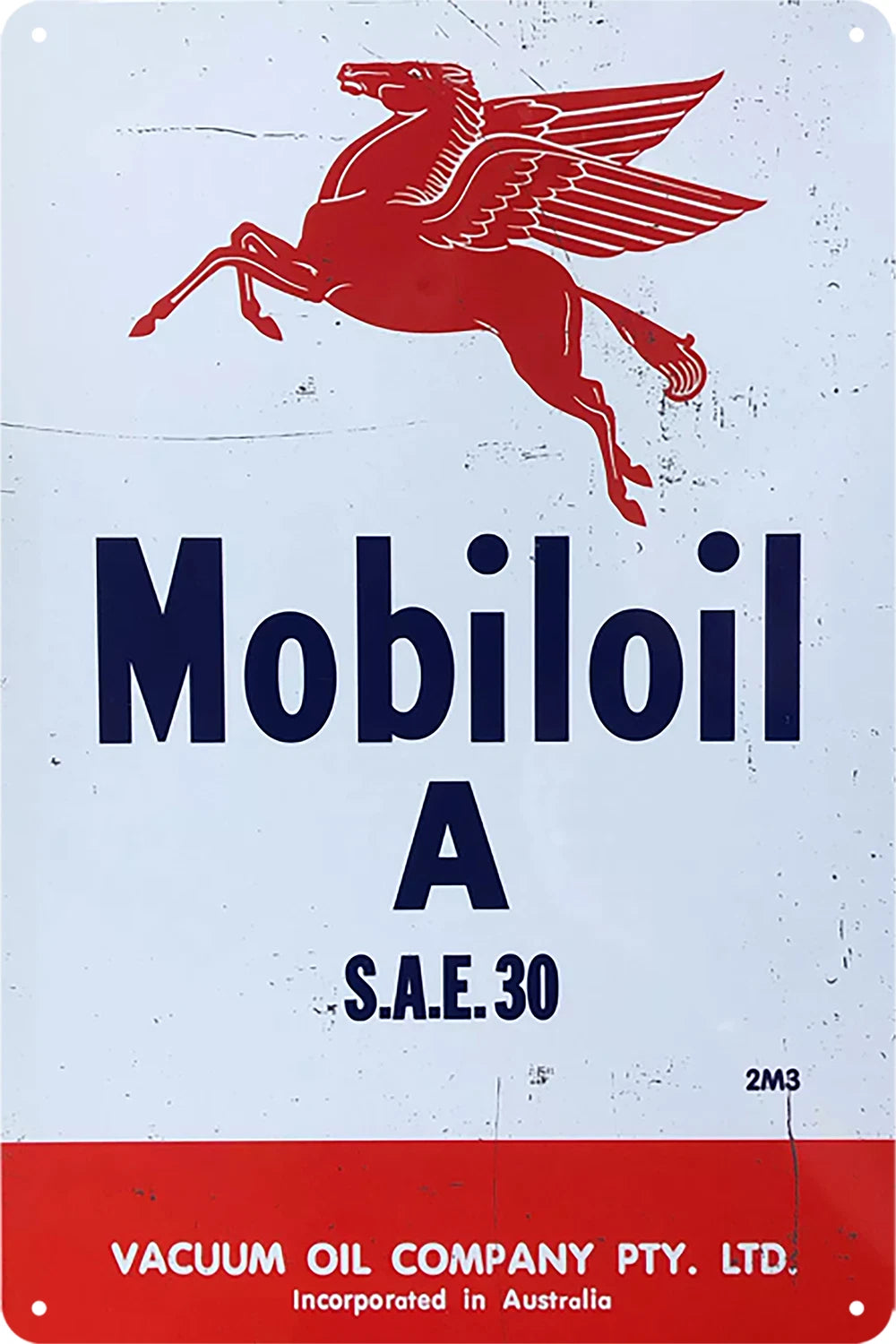 Mobil Oil a Tin Metal Sign Rustic Look Vintage S.a.E 30 Garage