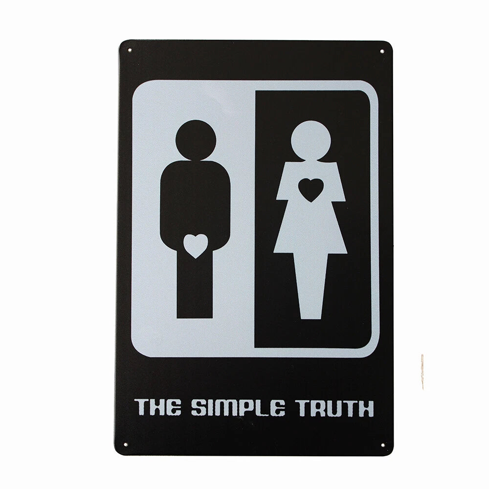 2x Tin Sign the Simple Truth Rustic Metal Sign Vintage Tin 200x300mm