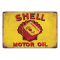 Tin Metal Sign SHELL MOTOR OIL AUTO 20x30cm Rustic Vintage - Tin Sign Factory Australia