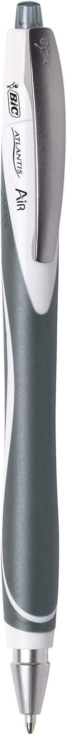 BIC Atlantis Air Retractable Ball Pen Medium Point (1.2 mm) Black Pack of 2 NEW