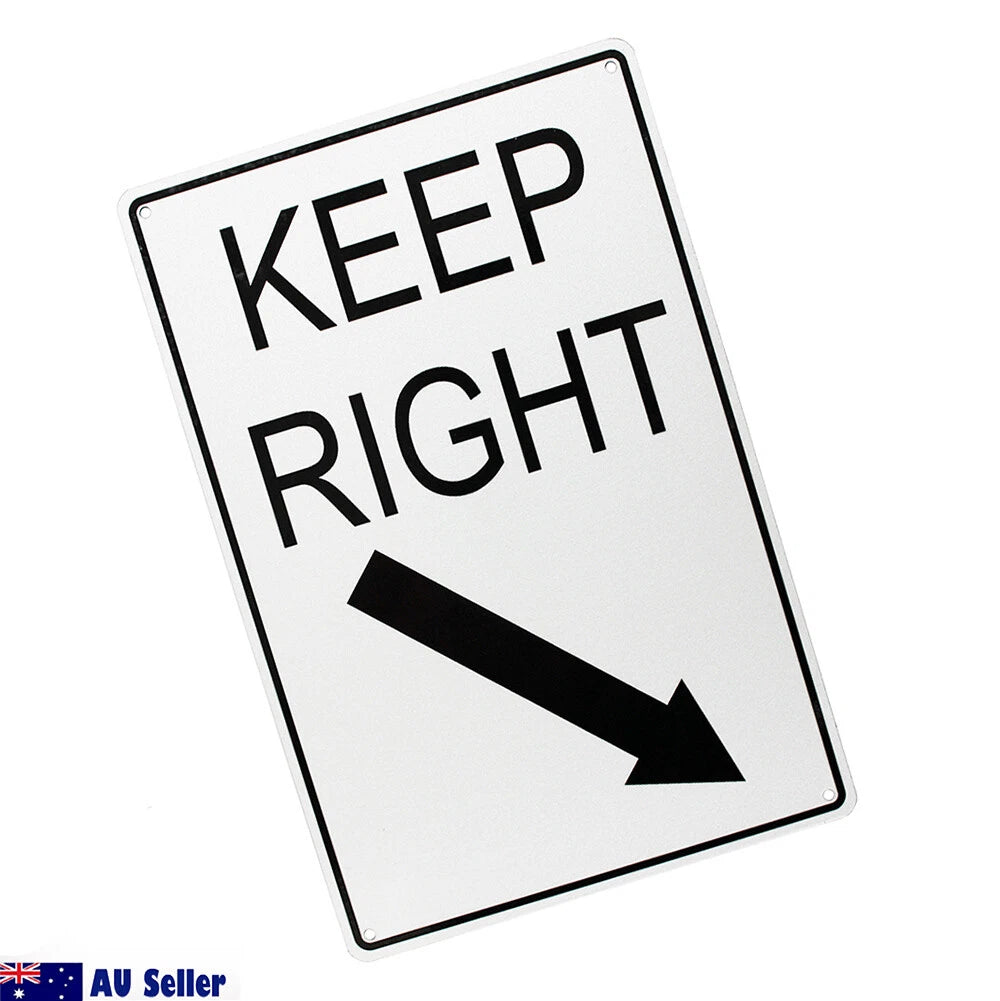 Warning Notice Keep Right Arrow Sign 200x300mm Metal Traffic - image 2