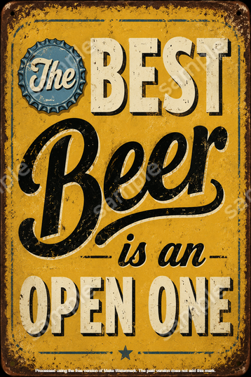 THE BEST BEER Funny Home Bar Wall Man Cave Shed Garage Humorous Tin Metal Sign - Tin Sign Factory Australia