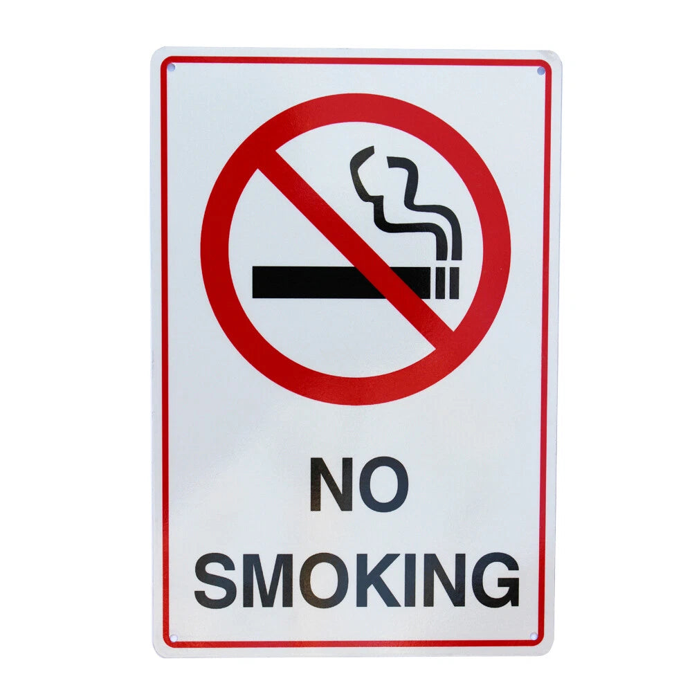 2x Warning Notice No Smoking Here Sign 200*300mm Metal Reflective