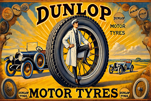 VINTAGE MOTOR  TYRES Classic Automotive Retro Workshop & Mancave Wall Art Sign