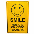 Warning Security Sign Smile You’re on Video Camera CCTV 200x300mm - image 2