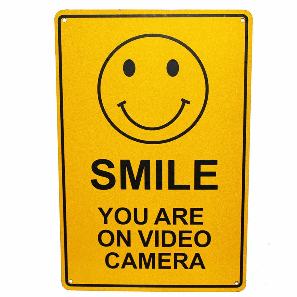 Warning Security Sign Smile You’re on Video Camera CCTV 200x300mm - image 2