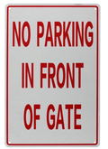 No Parking in Front of Gate Private Property Safety Driveways Notice Metal Sign - Tin Sign Factory Australia