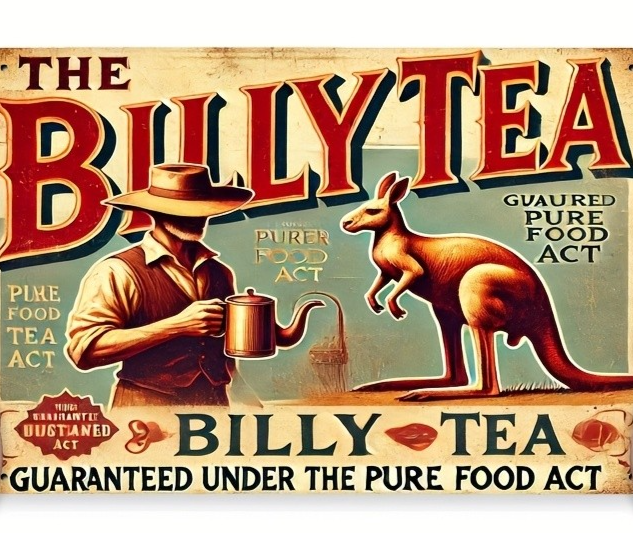 2D Retro 'Billy Tea' Metal Sign Australian Food Home Kitchen Bar Wall Decoration