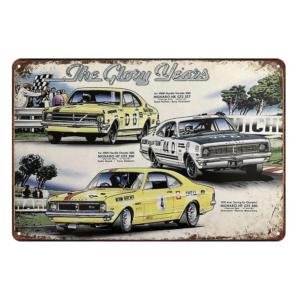 2x Holden the Glory Years Monaro Rustic Metal Sign Vintage Tin Shed