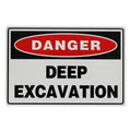 Warning Notice Danger Deep Excavation Workshop 200x300mm Metal Work