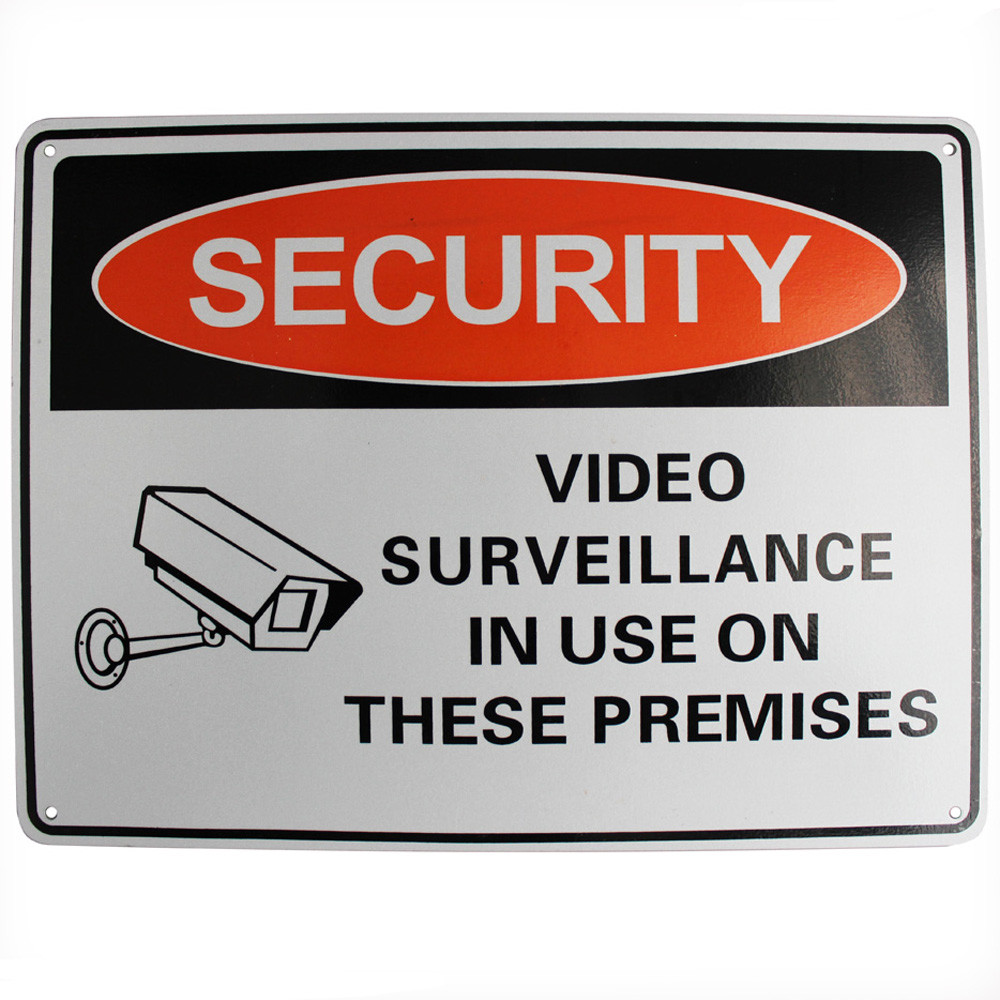 Warning Security Notice Sign Video Surveillance In use 200x300mm Metal Safety - Tin Sign Factory Australia