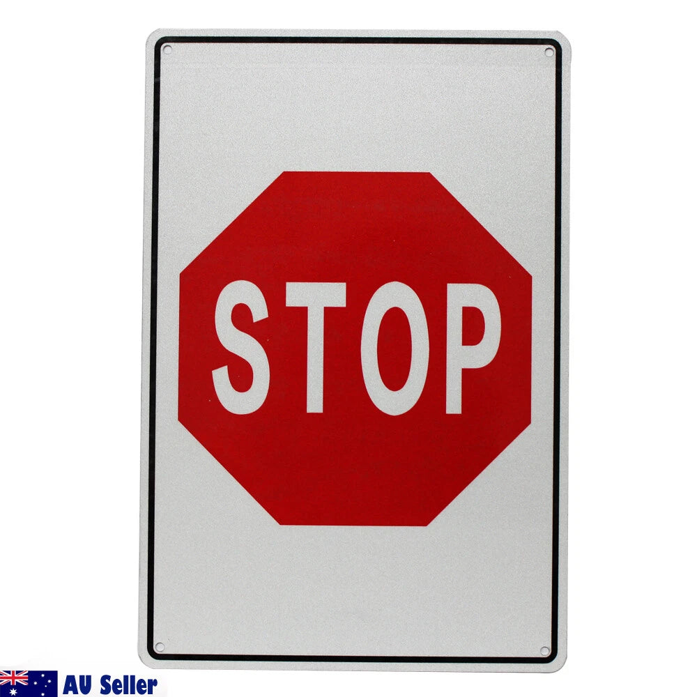 Warning Stop Allowed Sign Traffic Stopping 200x300mm Metal