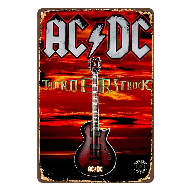 Tin Metal Sign ACDC BAND AC DC MUSIC THUNDERS TRUCK 20x30cm Rustic Vintage - Tin Sign Factory Australia