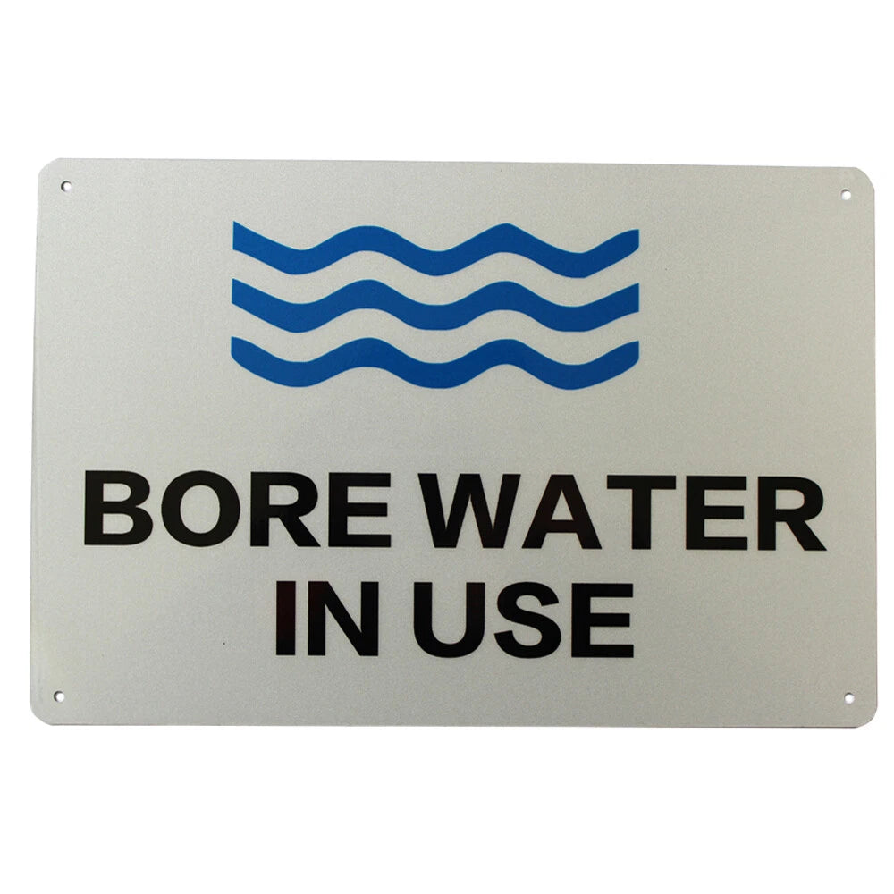 Warning Sign Bore Water in Use Private Home 300x200mm Metal Notice - image 3