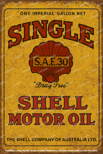 SINGLE S.A.E. 30 Vintage Look Metal Sign Perfect for Bar, Garage, Pub & Man Cave