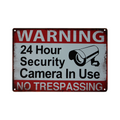Tin Sign WARNING 24HOUR NO TRESPASSING Metal Vintage Retro Bar Man Cave 20x30cm - Tin Sign Factory Australia