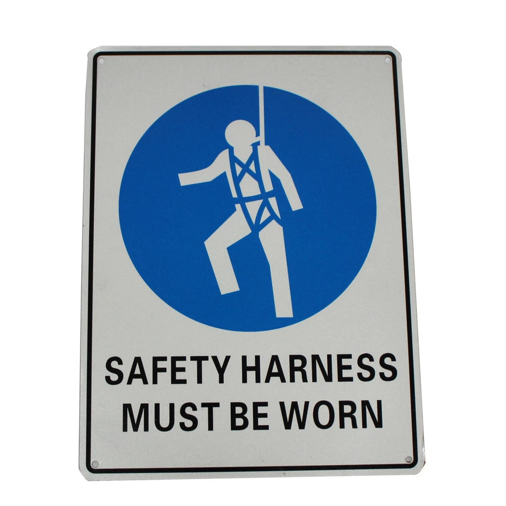 Warning Notice Safety Harness Must Be Worn Sign 200x300mm Metal