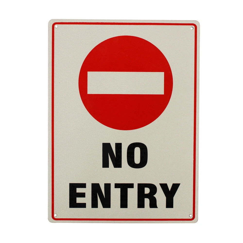 Warning Notice No Entry Sign 200x300mm Metal Traffic Safe Driver