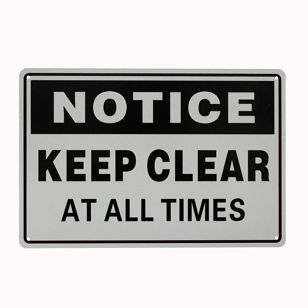 2x Keep Clear All Times 200x300mm Warning Notice Metal Private Home