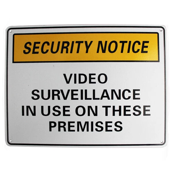 2x Warning Security Notice Sign Video Surveillance in Use 200x300mm