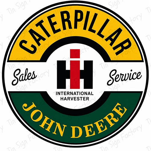 CATERPILLAR SALES Retro/ Vintage Man Cave Garage Wall Décor Round Metal Sign - Tin Sign Factory Australia