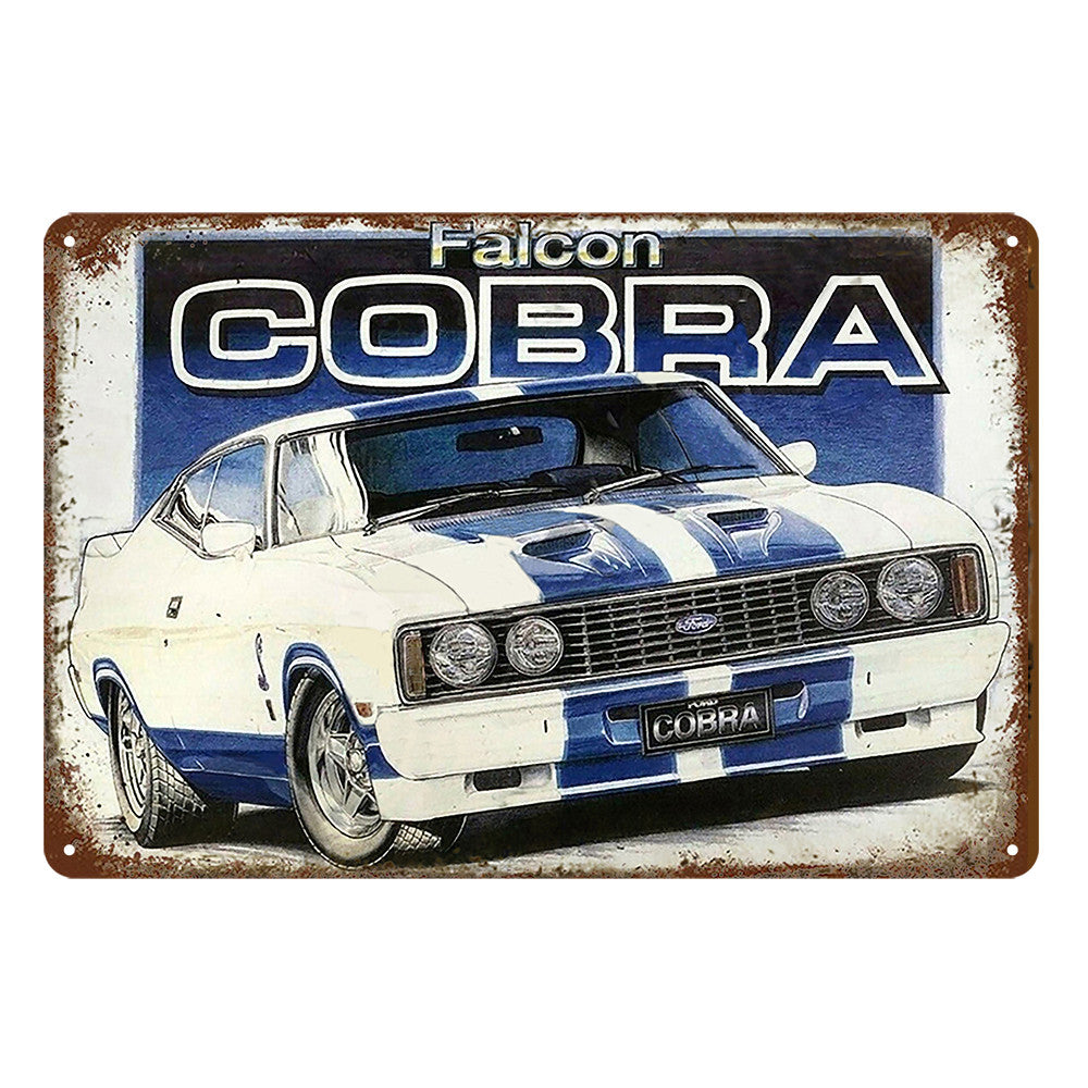 Cobra Falcon Ford Rustic Metal Sign Vintage Tin Shed Garage Bar Man Cave product image