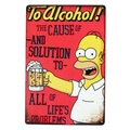 Warning Metal Tin Sign 300 x 200mm To Alcohol Rustic Look Vintage Man Cave - Tin Sign Factory Australia