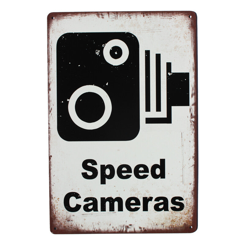 Warning Sign Tin Sign 200x300mm Metal Speed Cameras High Quality product image