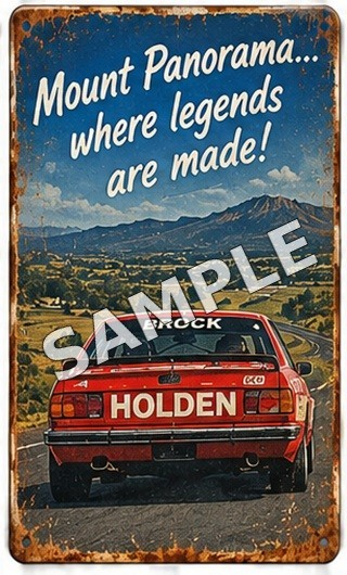Peter Brock Holden Mount Panorama Bathurst Vintage Tin Sign Man Cave - Tin Sign Factory Australia