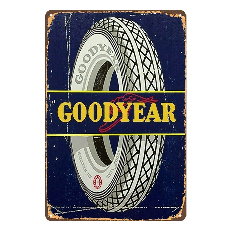 Tin Metal Sign GOODYEAR TYRE AUTO 20x30cm Rustic Vintage - Tin Sign Factory Australia