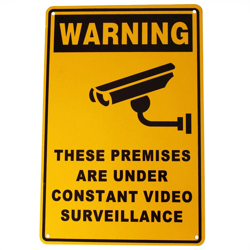 Security Sign Warning Camera CCTV 200x300mm Metal Under 24h