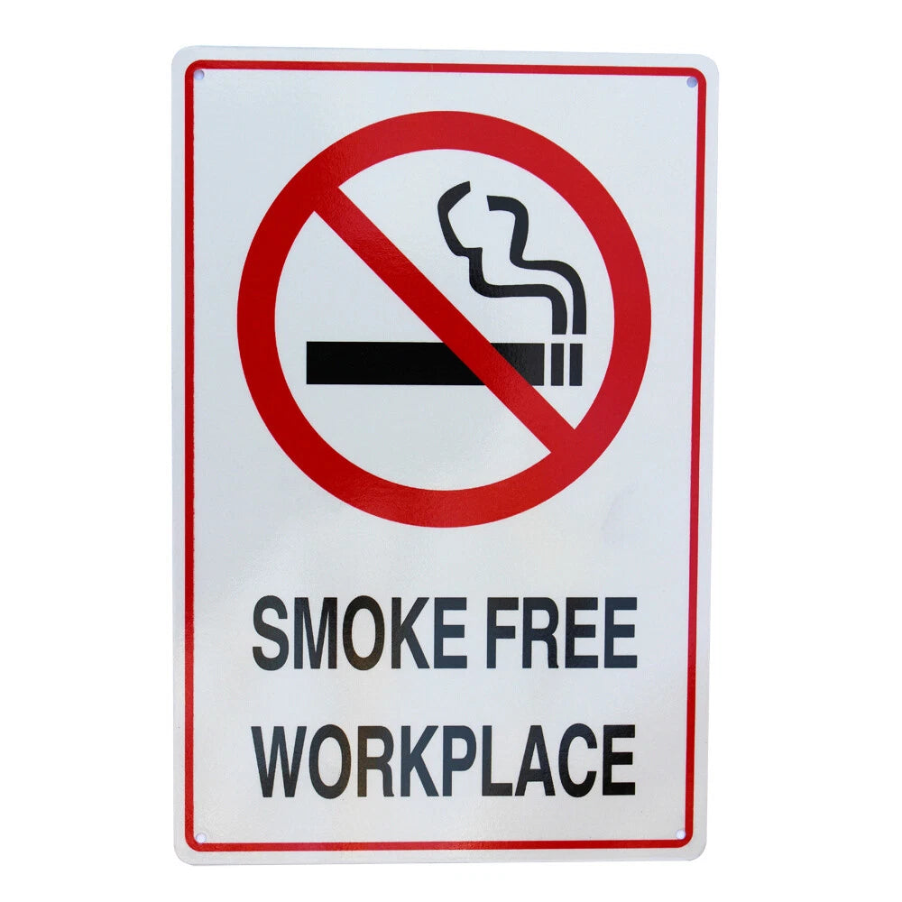 2x Warning Smoke Free Workplace Sign Allowed Smoking 200*300mm Metal