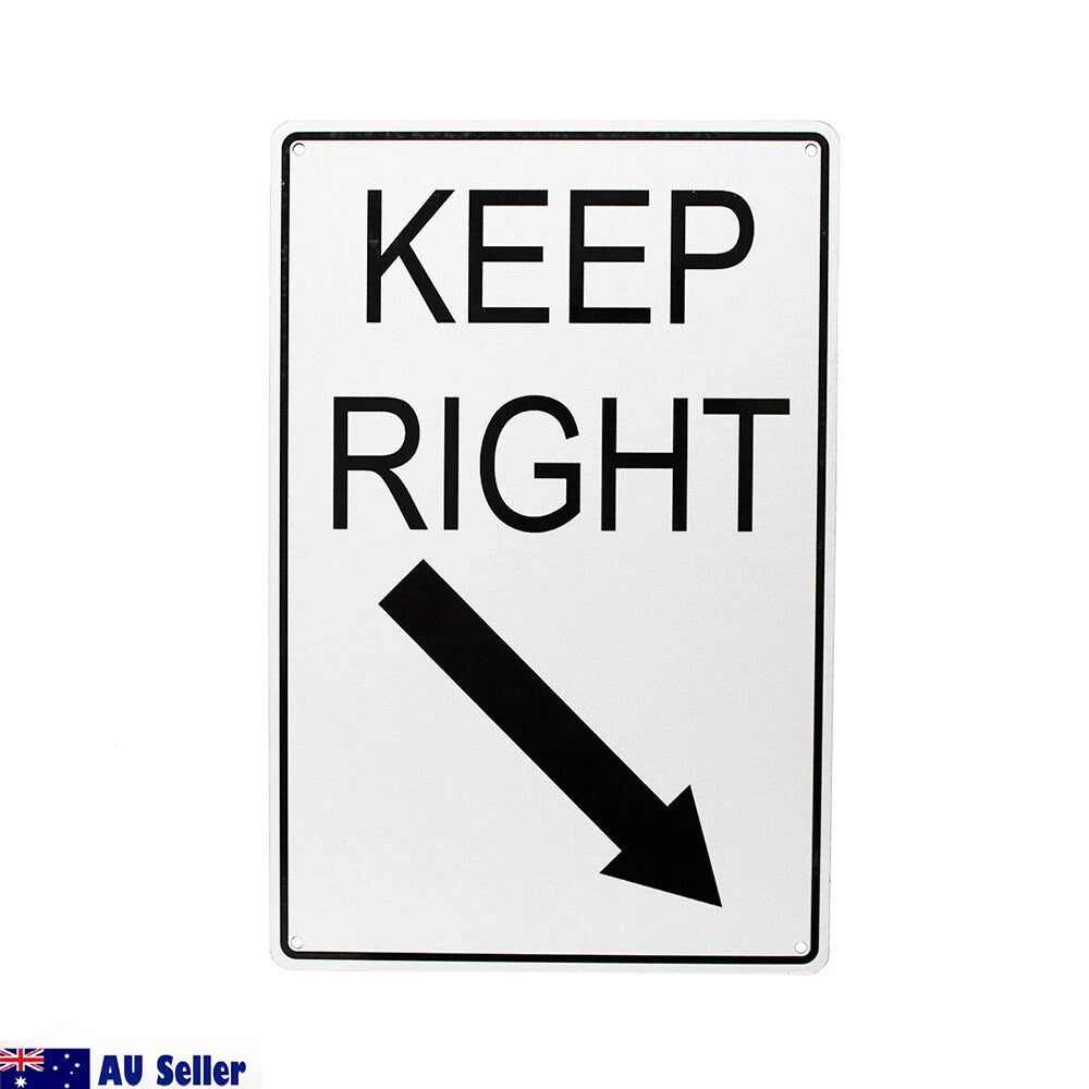 2x Warning Notice Keep Right Arrowwaterproof Traffic Sign 200x300mm