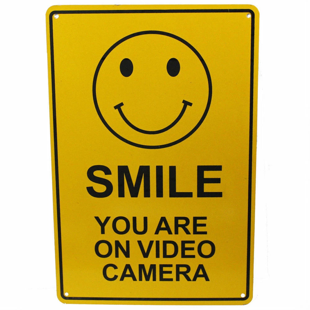 Warning Security Sign Smile You’re on Video Camera CCTV 200x300mm - image 3