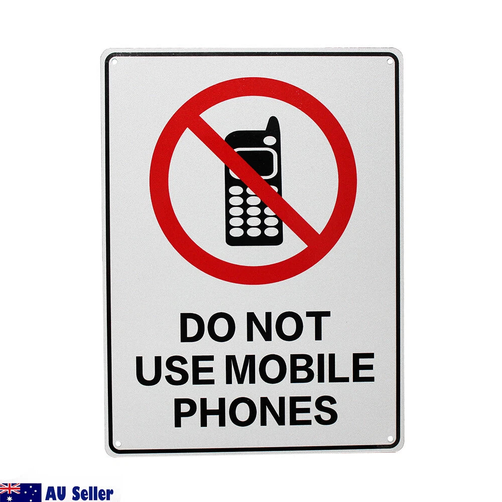 2x Warning Do Not Use Mobile Phone Safetysign Workplace 200x300mm