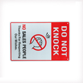 Warning Sign DO NOT KNOCK SALES PEOPLE 200x300mm Metal Private Home Notice - Tin Sign Factory Australia