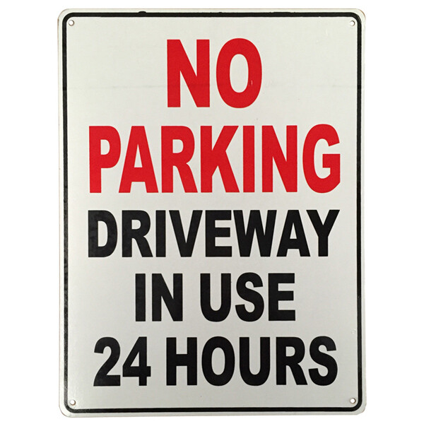 Warning Traffic Sign No Parking Driveway In Use 24hours 200x300mm Metal Sign - Tin Sign Factory Australia