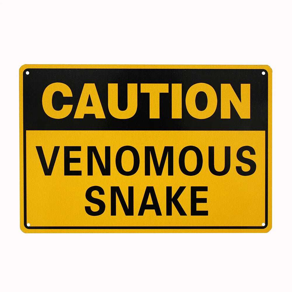 Warning Notice Caution Venomous Snake 200x300mm Metal Safety Farm