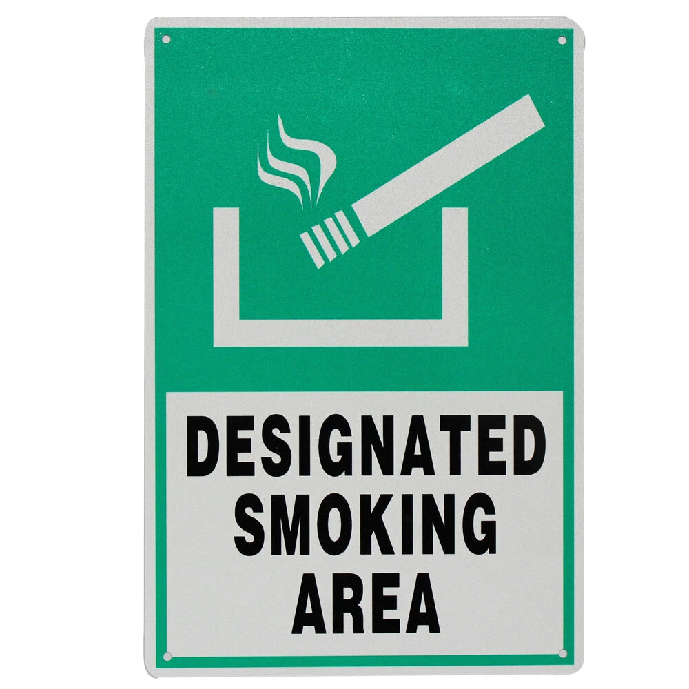 Warning Notice Designated Smoking Area Sign 200x300mm Metal Health - image 3