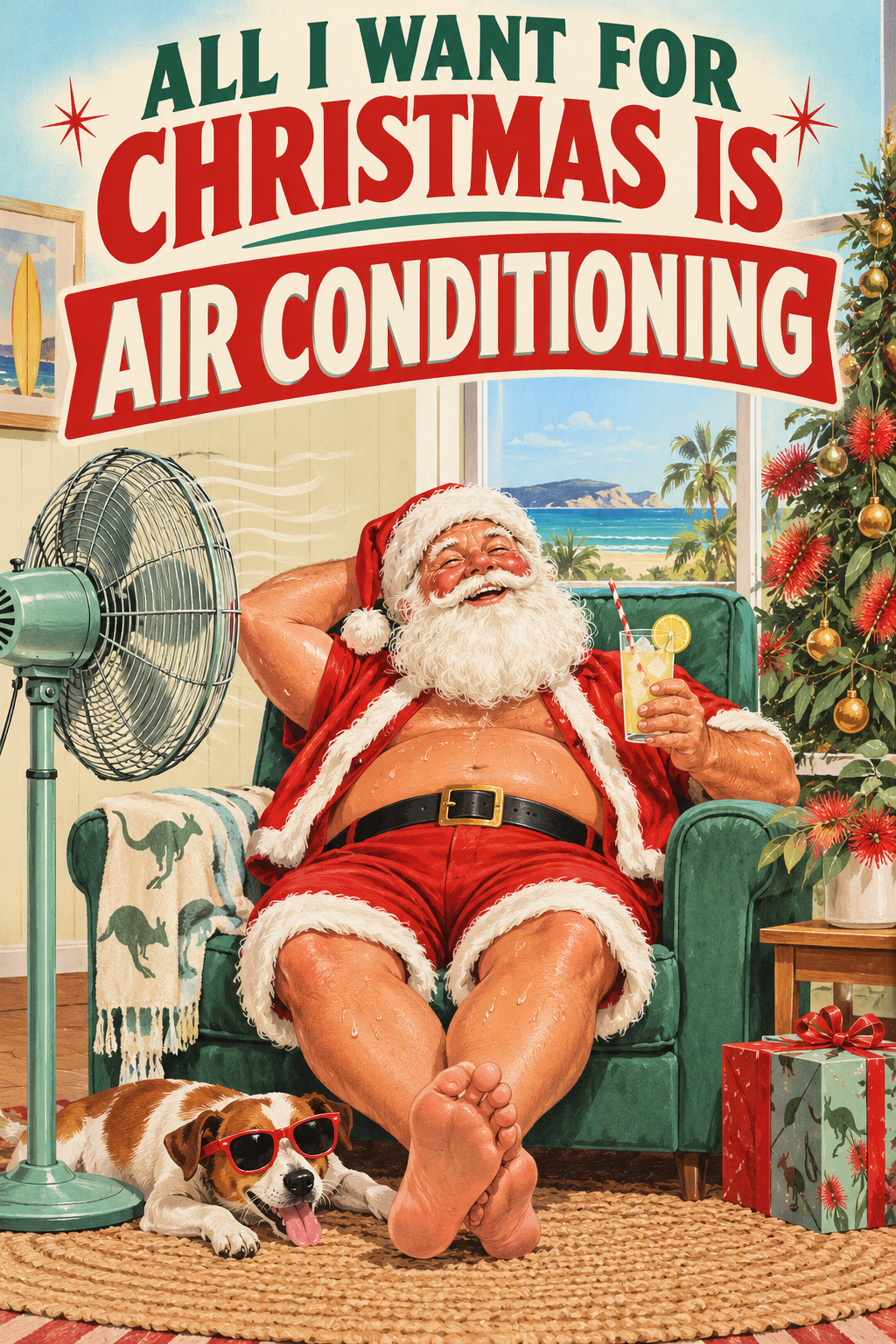 Christmas is Air Conditioning Man Cave Garage Bar & Shed Decor Metal Sign