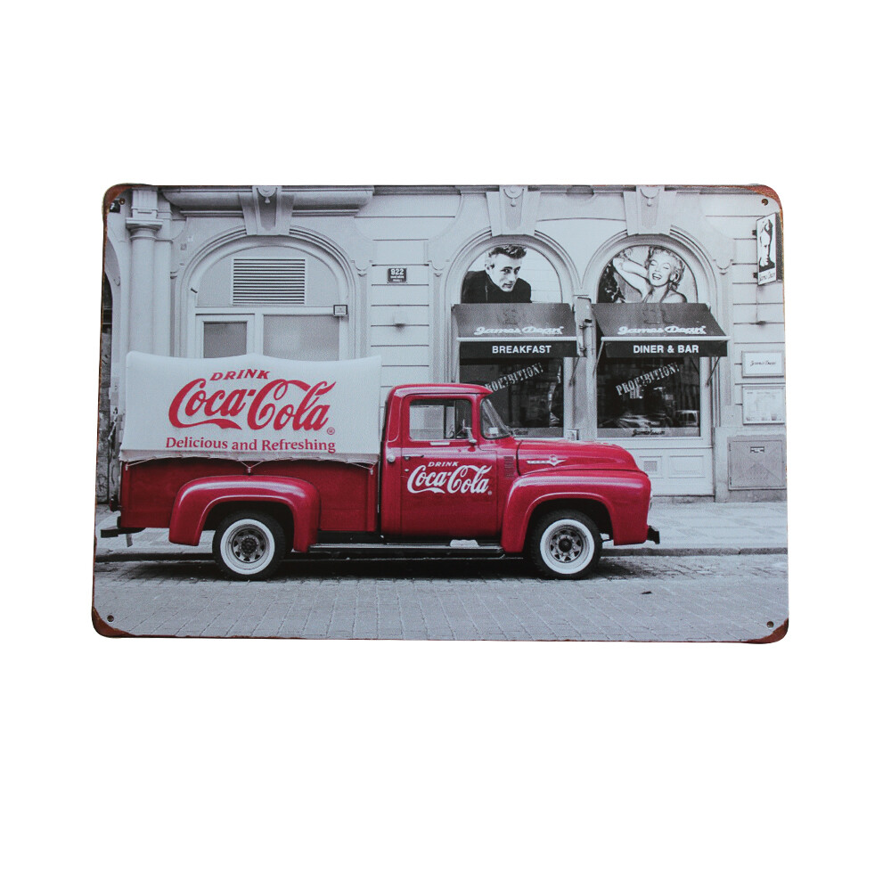 Metal Tin Sign Coca Cola Truck MAN CAVE brand new 200x300mm - Tin Sign Factory Australia