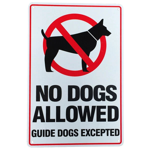 Warning Sign No Dogs Allowed Guided Dogs Except 200x300mm Clear Zone