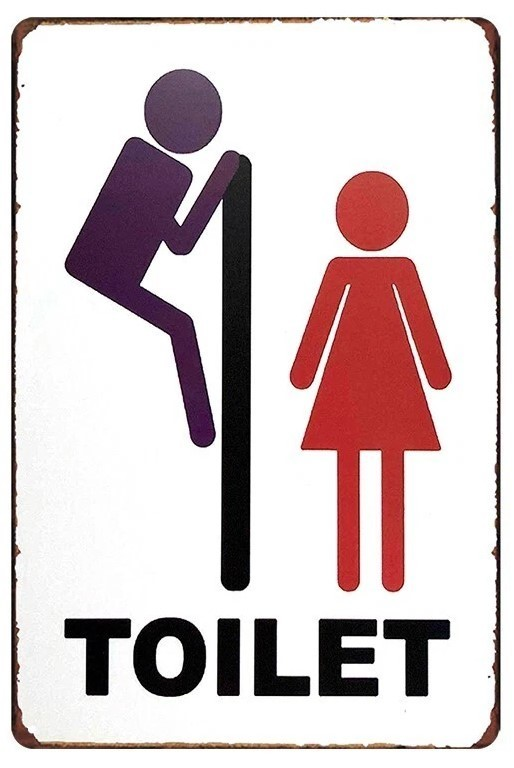 TOILET RESTROOM Tin Metal Sign – Vintage Rustic Bathroom Sign, Retro Door Sign - Tin Sign Factory Australia